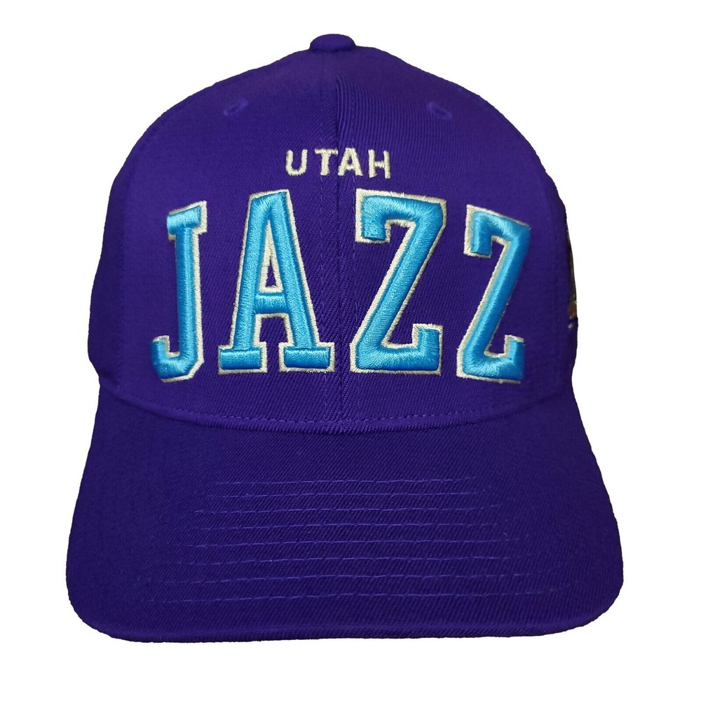 Utah Jazz Mitchell & Ness NBA Redline Snapback Cap Hat 3D Word Logo Purple New